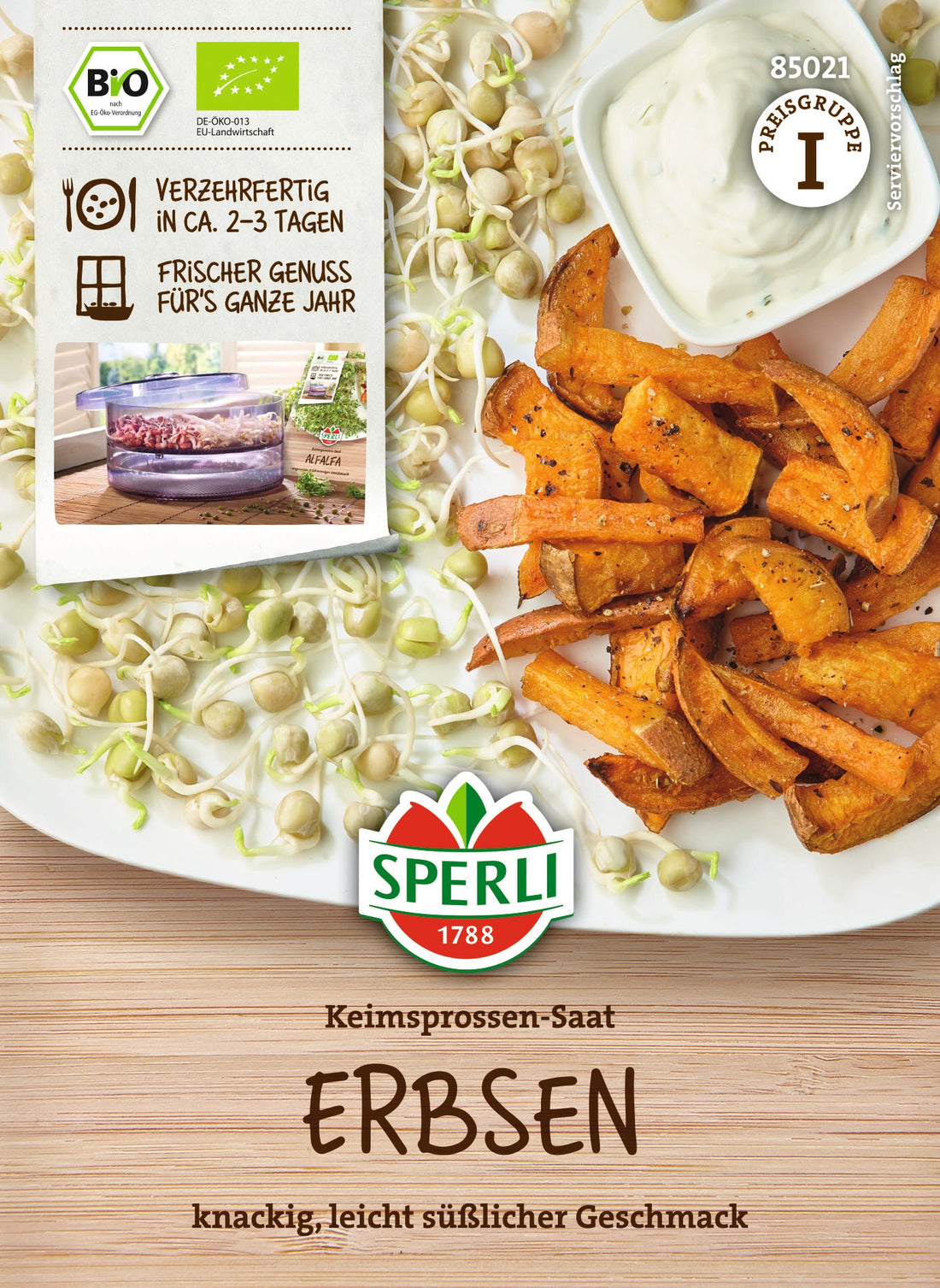 SPERLI BIO Keimsprossen Erbsen