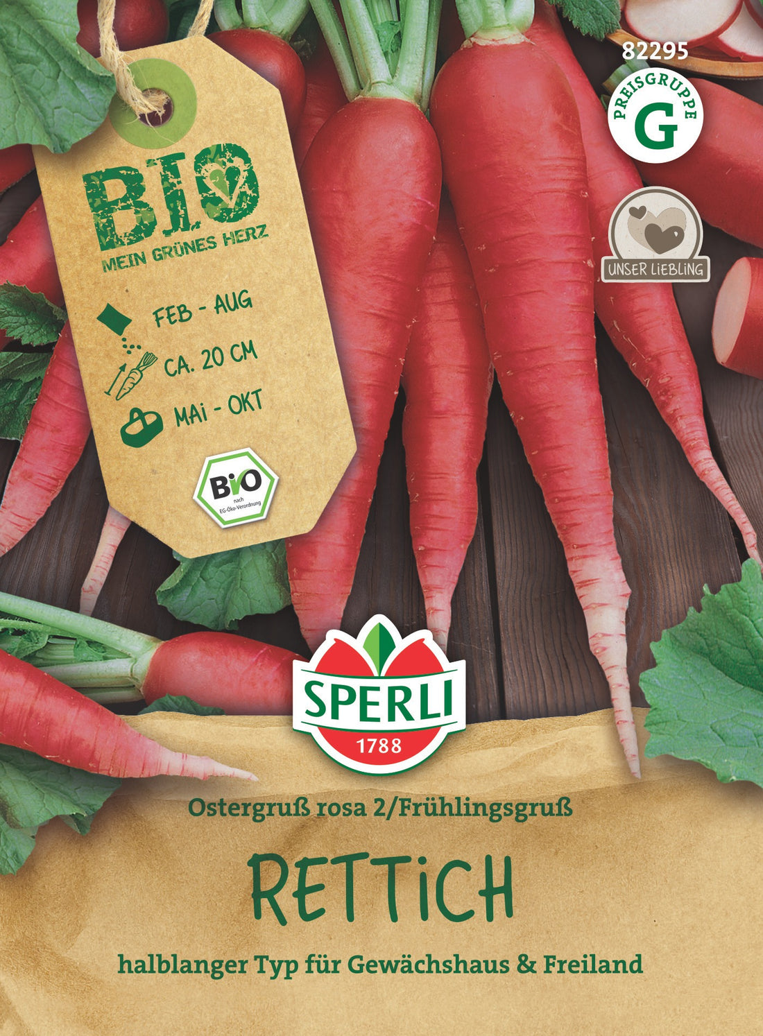 SPERLI BIO Rettich Ostergruß rosa 2 / Frühlingsgruß