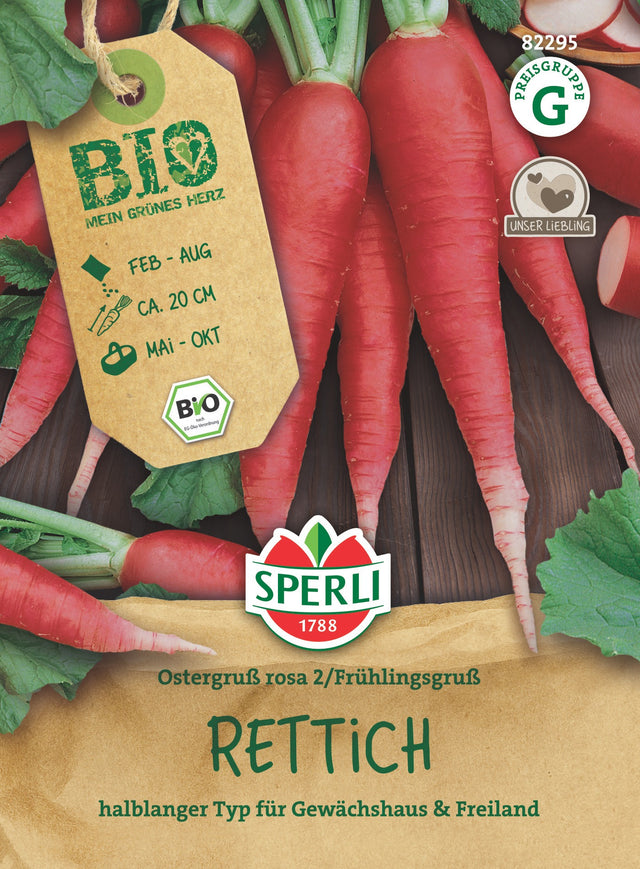 SPERLI BIO Rettich Ostergruß rosa 2 / Frühlingsgruß