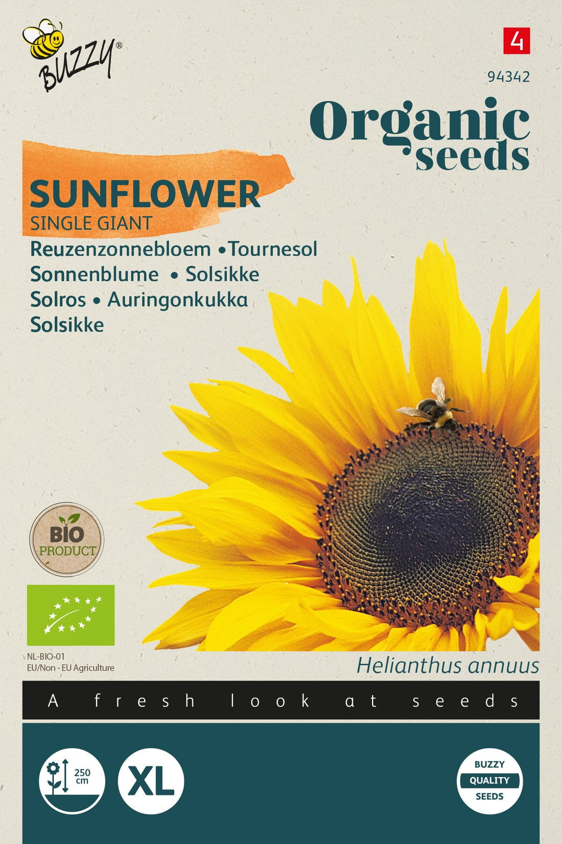 Buzzy Organic Seeds BIO Sonnenblumen Riesen