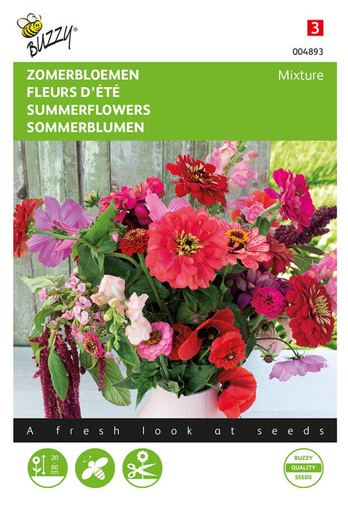 Buzzy Seeds Sommerblumen Rosa & Rot Mischung