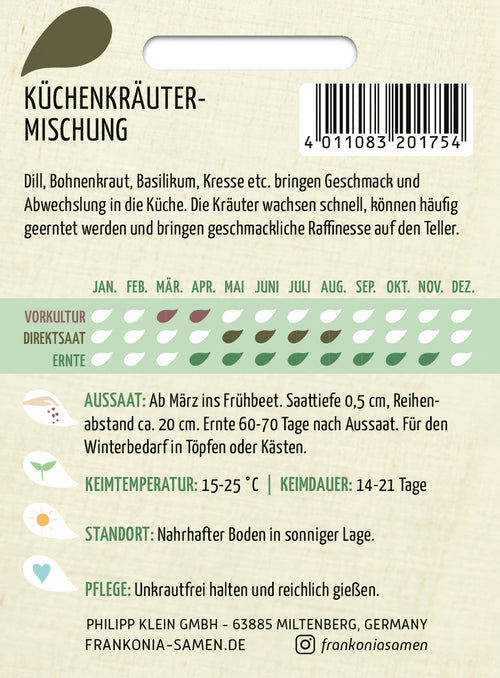 Frankonia Samen Kräutersamen-Mischungen Küchenkräuter