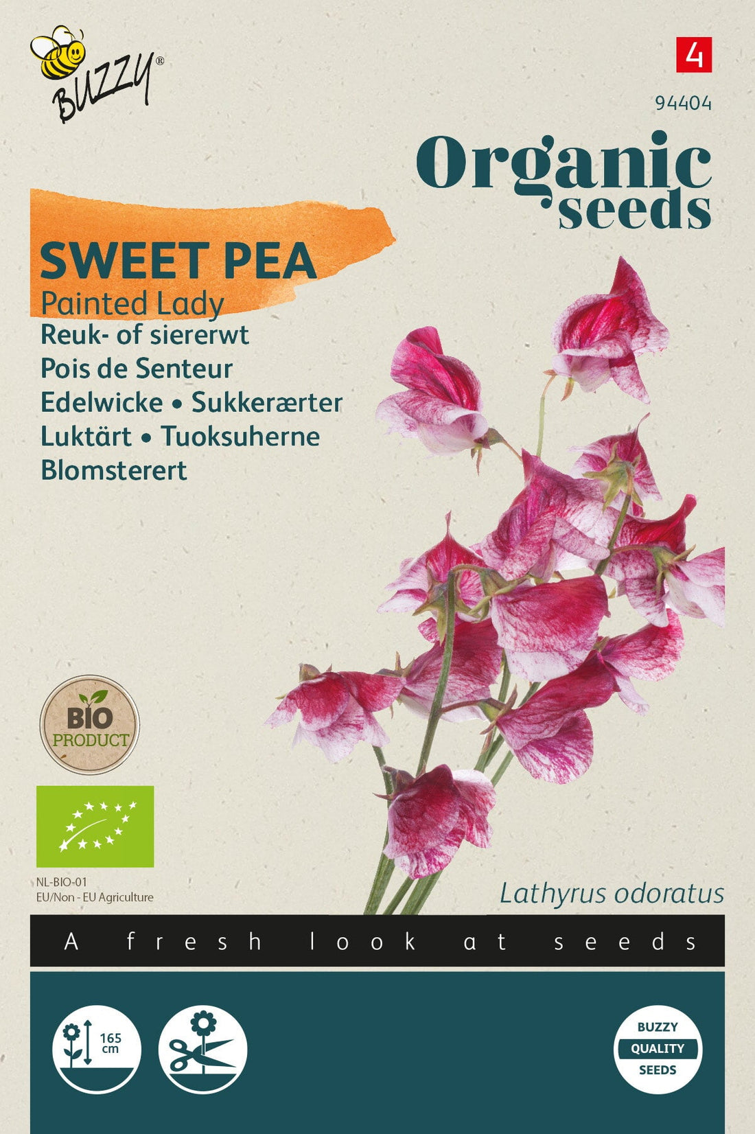 Buzzy Organic Seeds BIO Edelwicken Painted Lady