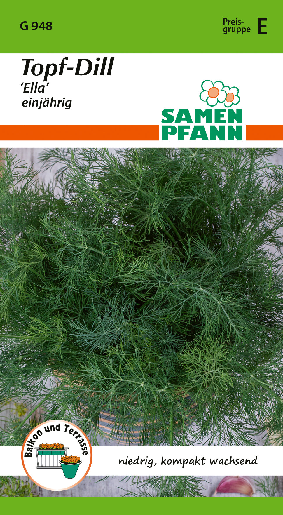 Samen Pfann Topf-Dill Ella einjährig