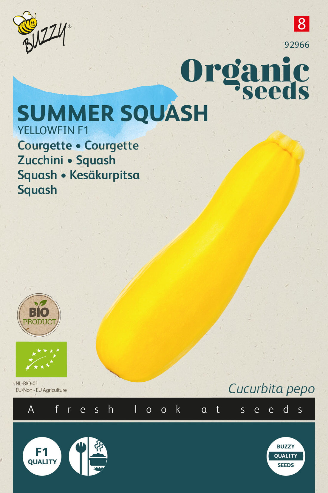 Buzzy Organic Seeds BIO Zucchini Yellowfin