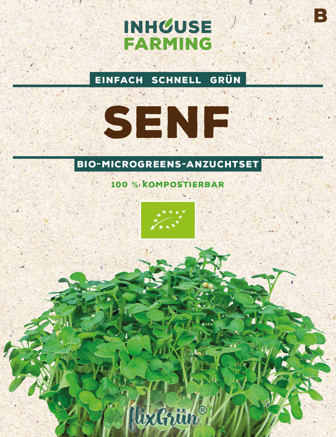 flixGrün BIO Keimsprossen Senf Anzuchtset