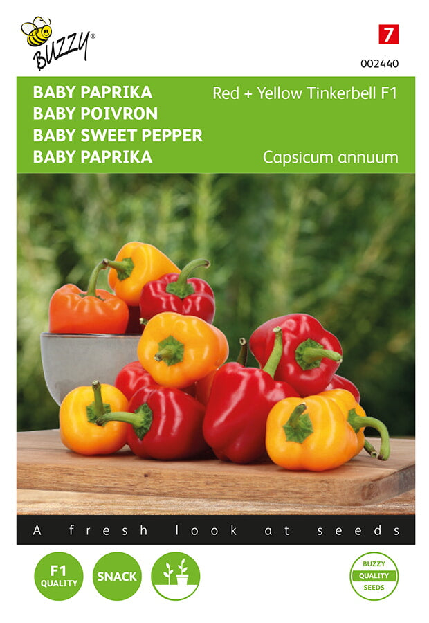 Buzzy Seeds Paprika Red Yellow Tinkerbell F1