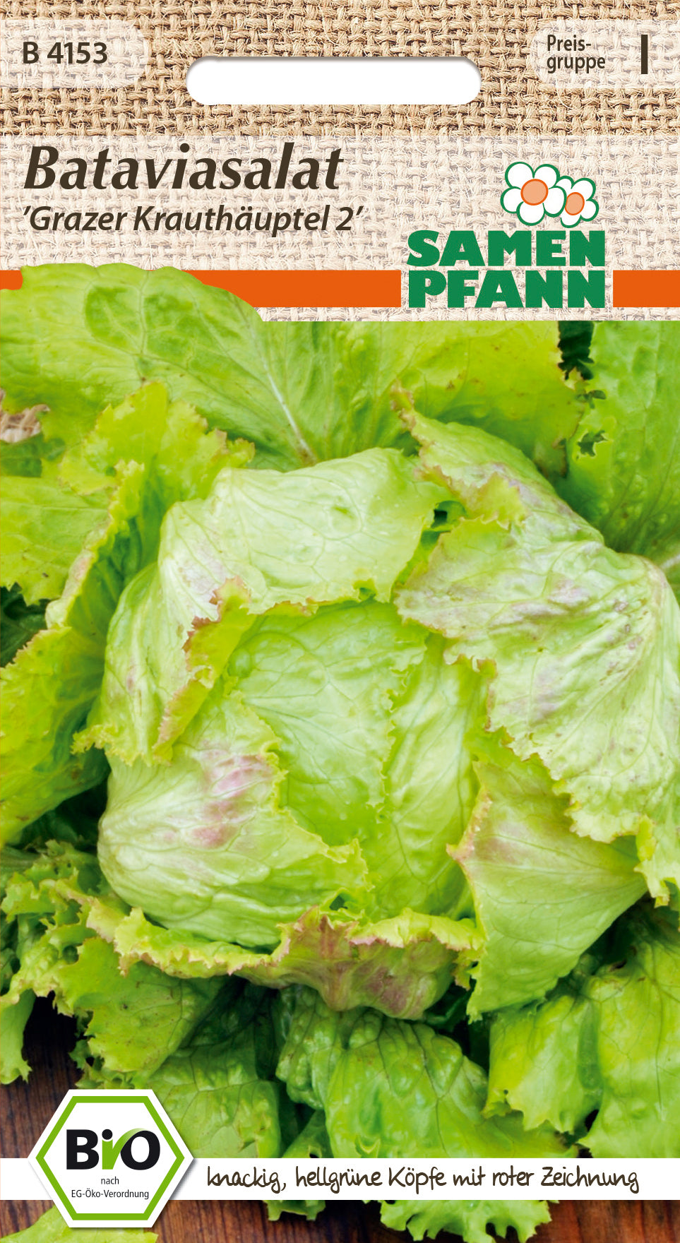 Samen Pfann BIO Bataviasalat Grazer Krauthäuptel 2