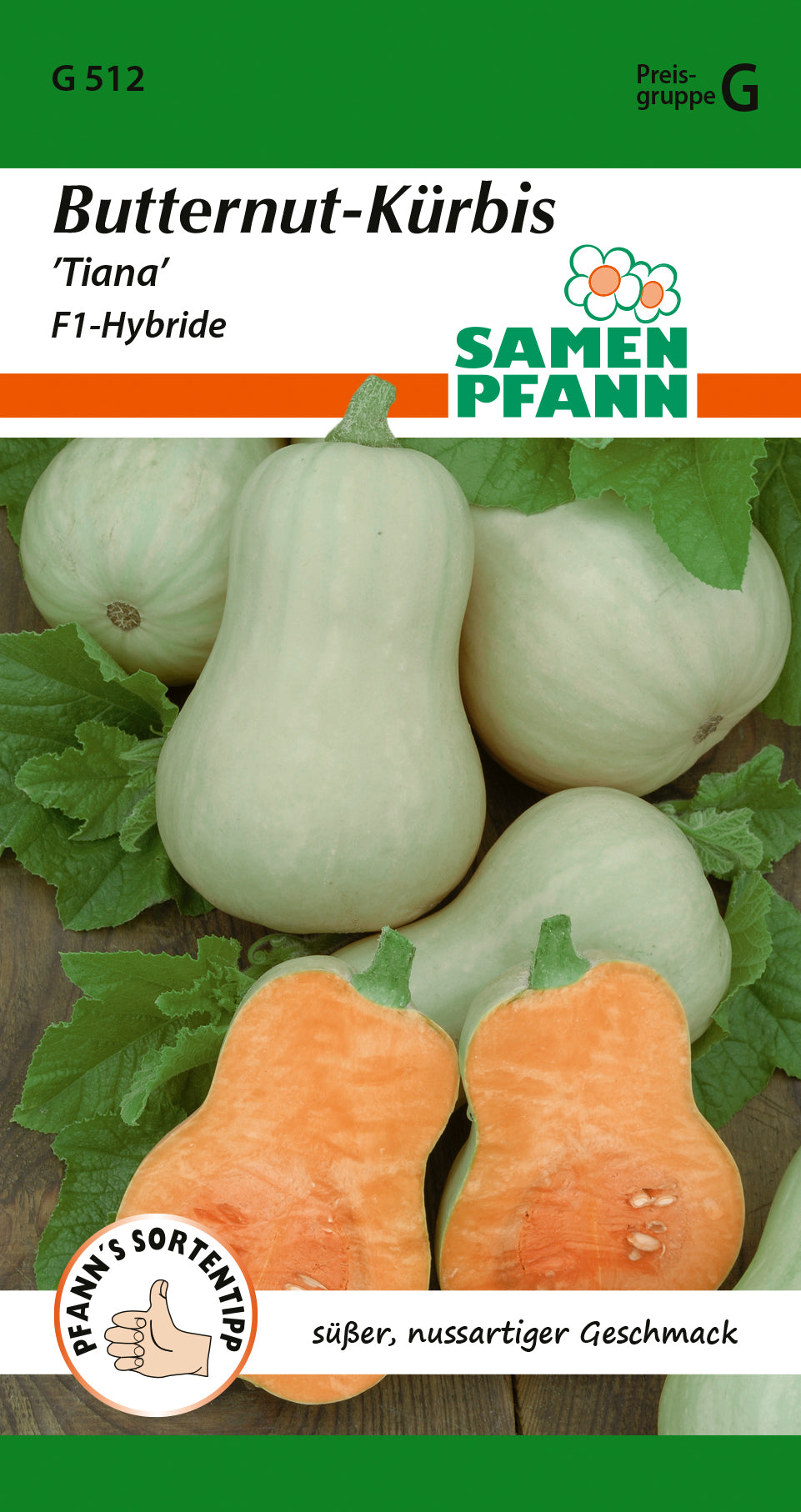 Samen Pfann Butternut-Kürbis Tiana