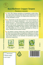 Quedlinburger Buschbohne Cropper Teepee