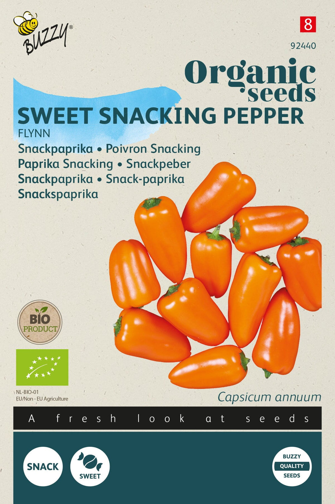 Buzzy Organic Seeds BIO Snackpaprika Flynn orange