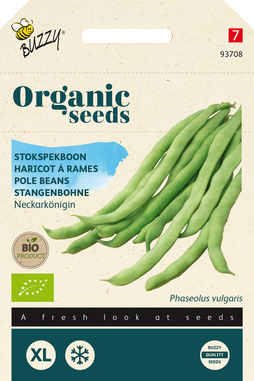 Buzzy Organic Seeds BIO Stangenbohnen Neckarkönigin Vorteilspackung