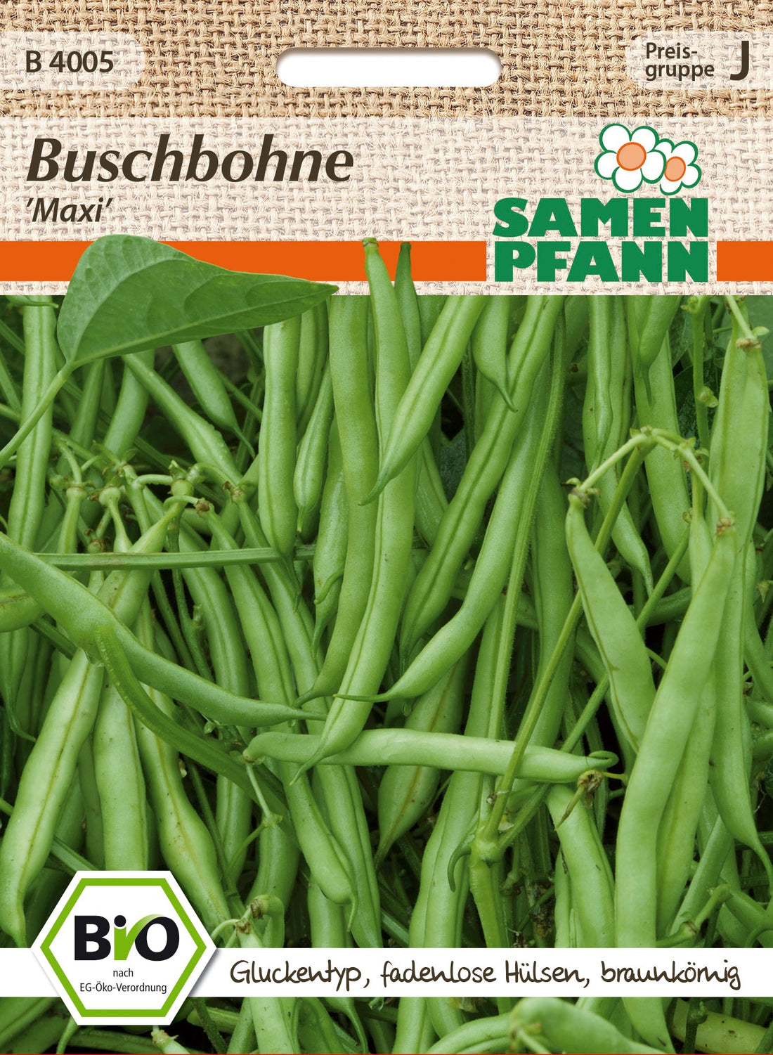 Samen Pfann BIO Buschbohne Maxi